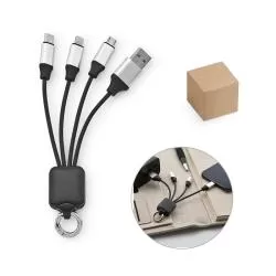 Cabo USB 3 em 1 em PET 100% reciclado Personalizado 